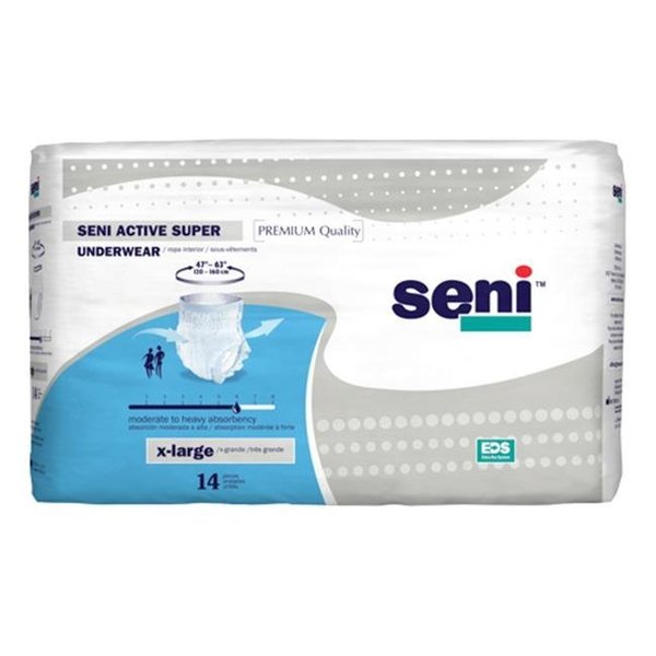 Seni Seni S-XL14-AS1 Active Super Underwear; Extra Large; Pack of 56 S-XL14-AS1